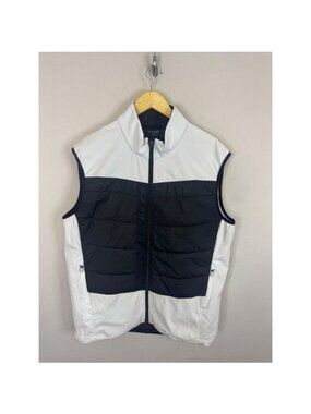Galvin Green Mens XL Golf Vest White Charcoal Grey Quilted Zip Hybrid Puffer